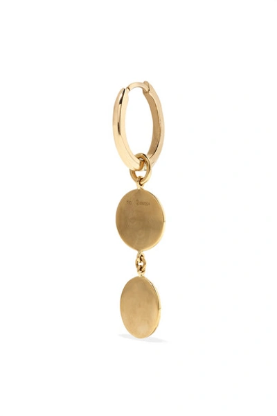 Shop Anissa Kermiche Louise D'or Coin 18-karat Gold Diamond Hoop Earring