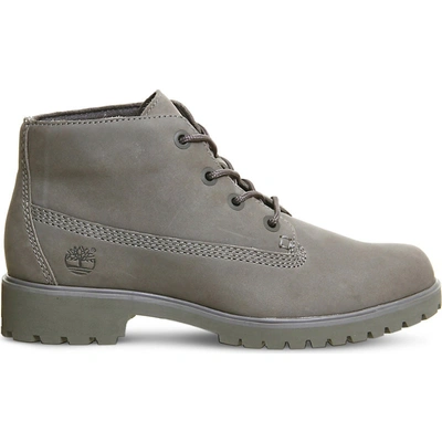 Shop Timberland Nellie Chukka Logo-embossed Suede Ankle Boots In Grey Nubuck