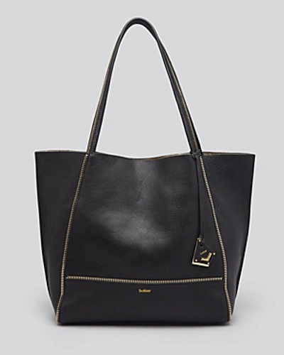 Shop Botkier Soho Heavy Grain Pebbled Leather Tote In Black/gold