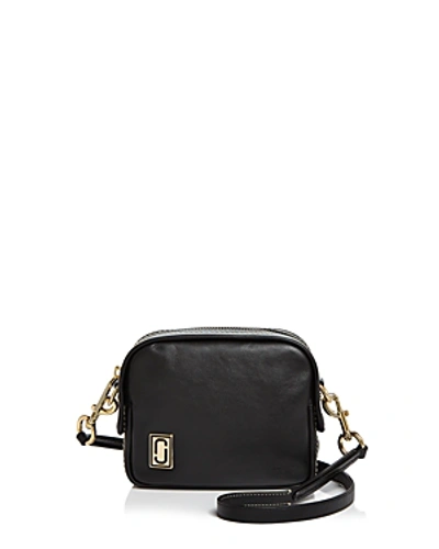 Shop Marc Jacobs The Mini Squeeze Leather Crossbody Bag In Black/gold