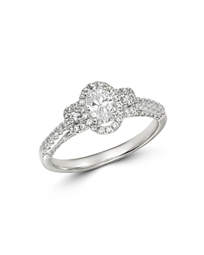 Shop Bloomingdale's Diamond Oval-center Engagement Ring In 14k White Gold, 1.0 Ct. T.w. - 100% Exclusive