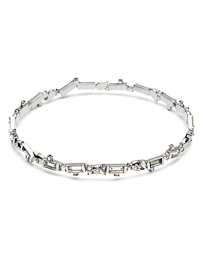 Shop Alexis Bittar Crystal Baguette Bangle Bracelet In Silver