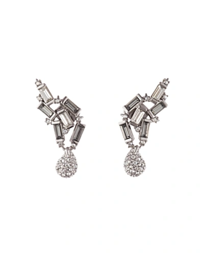 Shop Alexis Bittar Climbing Crystal Earrings In Silver