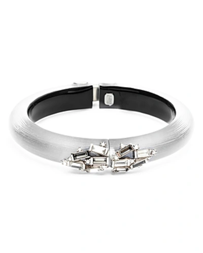 Shop Alexis Bittar Crystal Baguette Cluster Bangle Bracelet In Gray