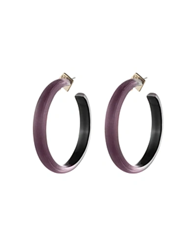 Shop Alexis Bittar Large Hoop Earrings In Black Cherry