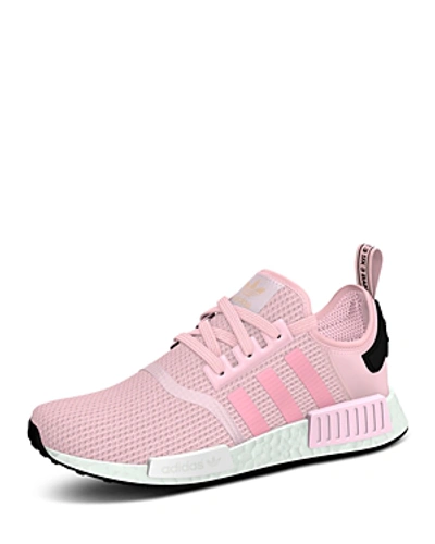 Shop Adidas Originals Women's Nmd R1 Knit Lace Up Sneakers In Pink/white