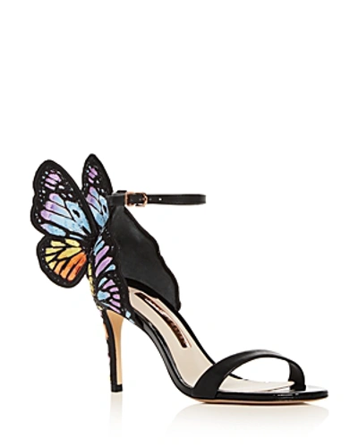 Shop Sophia Webster Women's Chiara 85 Embroidered Butterfly High-heel Sandals In Black Rainbow