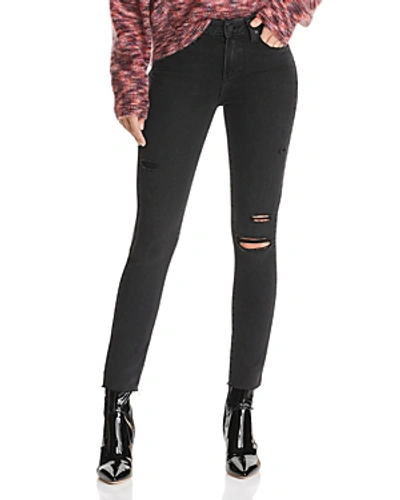 Shop Paige Verdugo Ankle Skinny Jeans In Faded Noir Destructed
