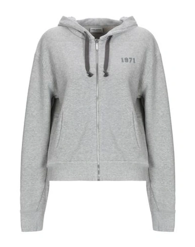 Shop Saint Laurent Hooded Sweatshirt In Light Grey