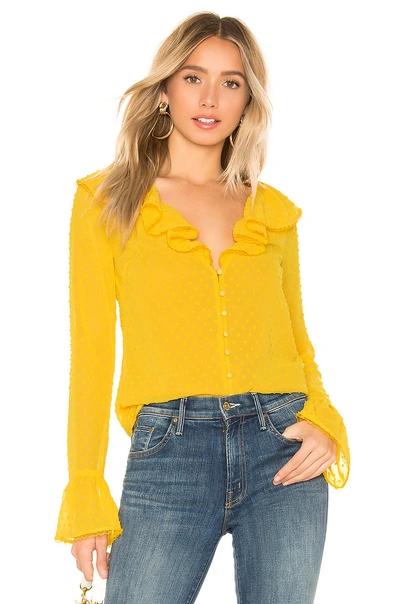 Shop Majorelle Fleur Blouse In Sunshine Yellow