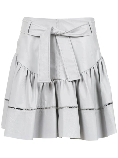 Shop Andrea Bogosian Leather Skirt - Grey