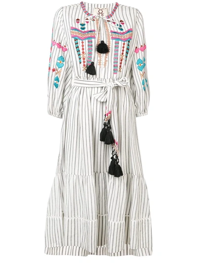 Shop Figue Noor Stripe Dress - White
