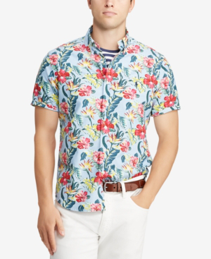 polo floral button down