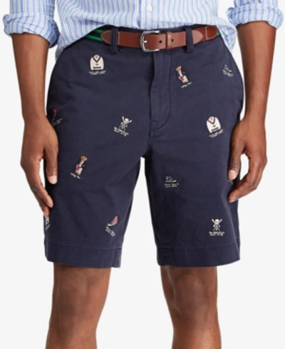 Polo Ralph Lauren Men's 9.5" Stretch Chino Embroidered Collegiate Shorts In  Aviator Navy W/ Cricket Emb | ModeSens