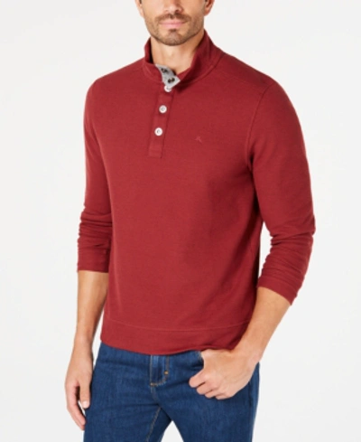 Shop Tommy Bahama Men's Cold Spring Mock Neck Knit, Created For Macy's In Ruby Wine