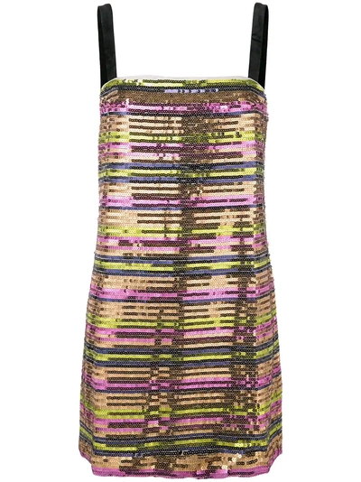 Shop Jovonna Sequins Mini Dress - Neutrals