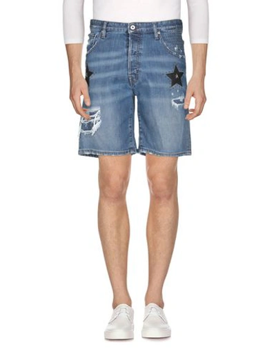 Shop Just Cavalli Man Denim Shorts Blue Size 30 Cotton, Elastane, Viscose, Polyurethane