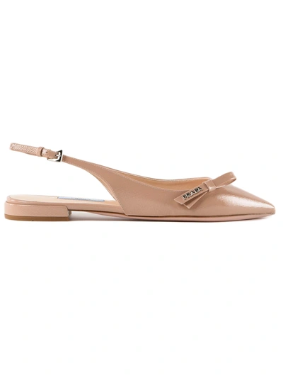 Shop Prada Slingback Ballerinas In Cammeo