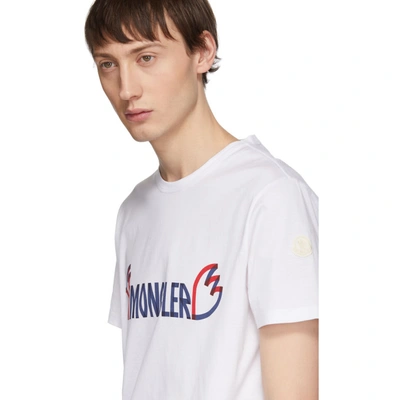 Shop Moncler 2  1952 White Logo T-shirt In 124-001.wht