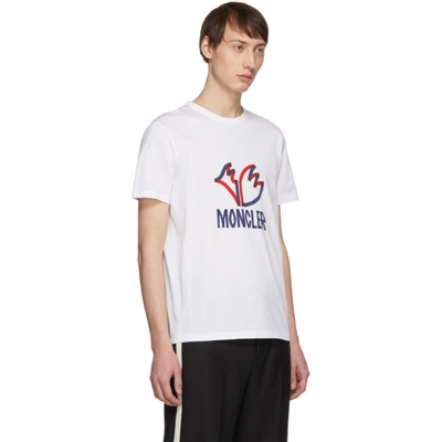 Shop Moncler 2  1952 White Logo T-shirt In 124-001.wht