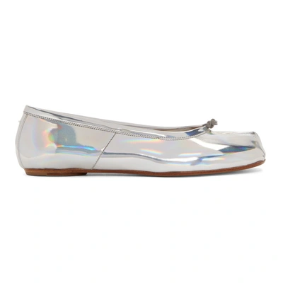 Shop Maison Margiela Silver Reflective Tabi Ballerina Flats In T9002 Silve