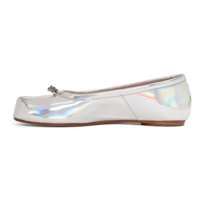 Shop Maison Margiela Silver Reflective Tabi Ballerina Flats In T9002 Silve