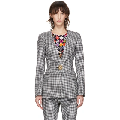 Shop Opening Ceremony Black And White Check Tailored Blazer In 0002 Blackm