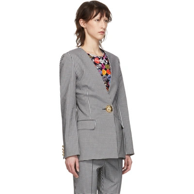 Shop Opening Ceremony Black And White Check Tailored Blazer In 0002 Blackm