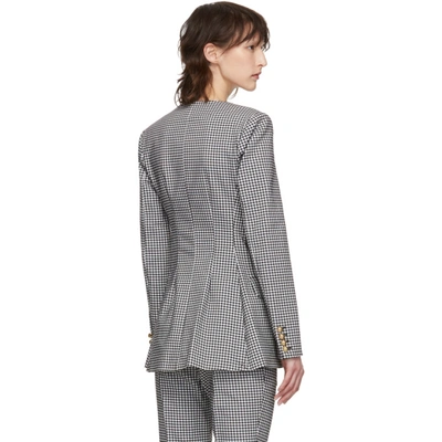 Shop Opening Ceremony Black And White Check Tailored Blazer In 0002 Blackm