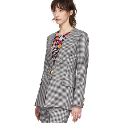 Shop Opening Ceremony Black And White Check Tailored Blazer In 0002 Blackm