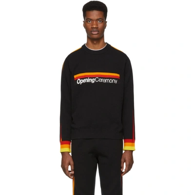 Shop Opening Ceremony Black Stripe Logo Sweater In 0002 Blkmul