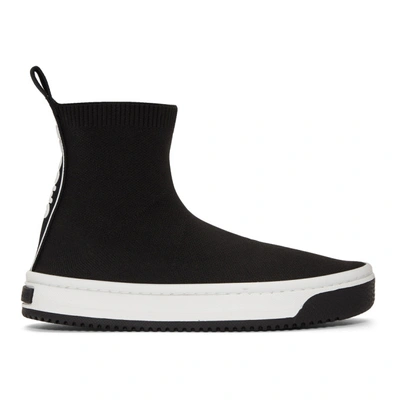 Shop Marc Jacobs Black Solid Logo Dart Sock Sneakers In 001 Black