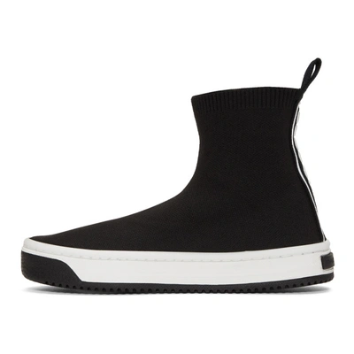 Shop Marc Jacobs Black Solid Logo Dart Sock Sneakers In 001 Black
