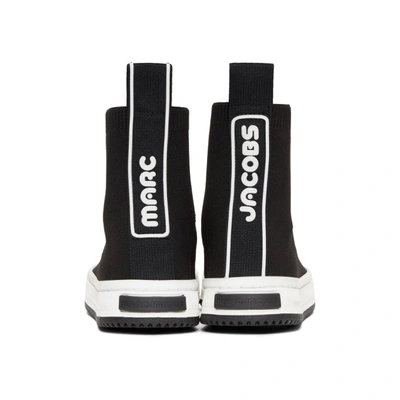 Shop Marc Jacobs Black Solid Logo Dart Sock Sneakers In 001 Black