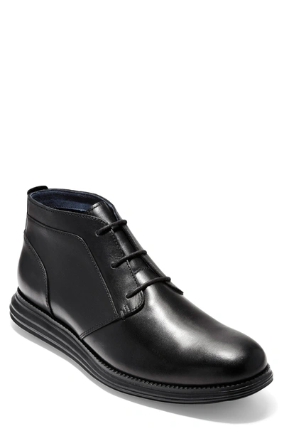 Shop Cole Haan Original Grand Chukka Boot In Black Leather