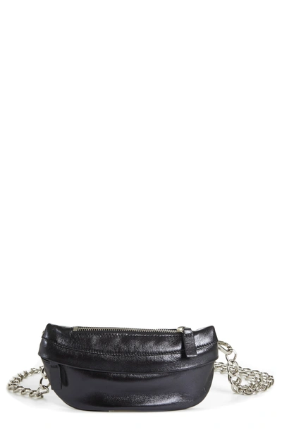 Shop Avec La Troupe Mini Metallic Troupe Convertible Belt Bag - Black