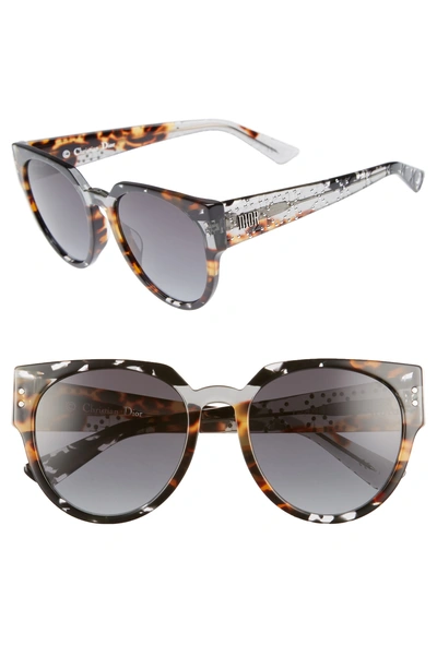 Shop Dior 54mm Special Fit Polarized Cat Eye Sunglasses - Grey/ Black/ Spotted