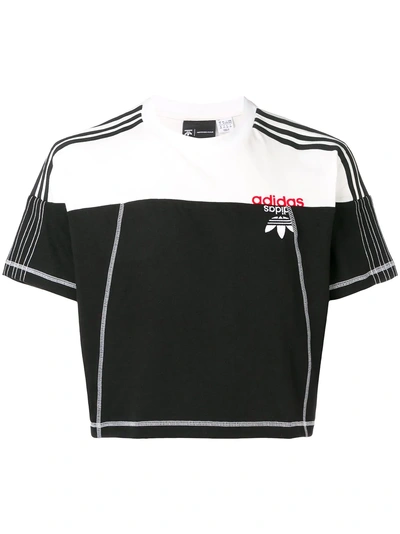 Shop Adidas Originals By Alexander Wang Colour Block Logo T-shirt - Black