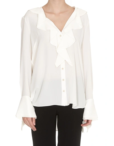 Shop Alexander Mcqueen Frill Blouse In White