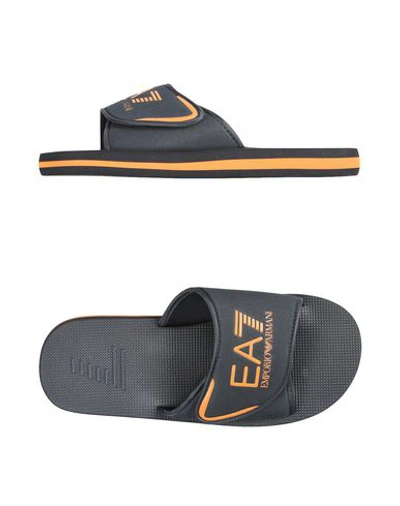 Shop Ea7 Sandals In Dark Blue