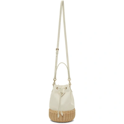 Prada Logo Plaque Bucket Bag - White, ModeSens