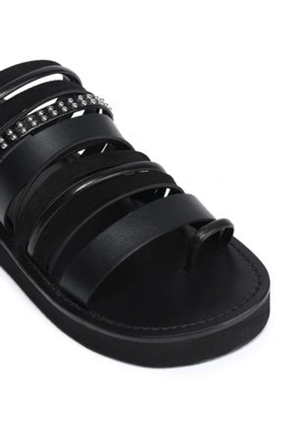 Shop 3.1 Phillip Lim / フィリップ リム 3.1 Phillip Lim Woman Studded Leather And Suede Sandals Black