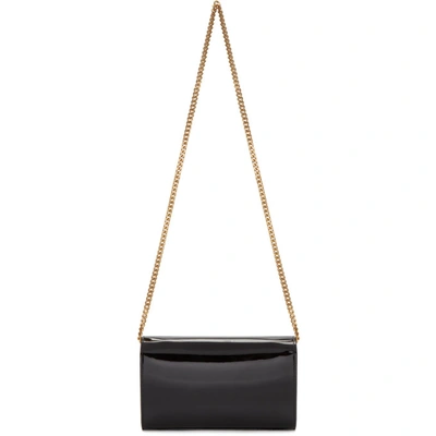 Shop Saint Laurent Black Patent Kate Wallet Bag In 1000 Black