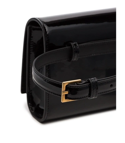 Shop Saint Laurent Kate Patent Leather Belt Bag In Black