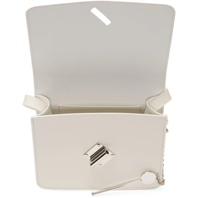 Shop Sophie Hulme Ssense Exclusive White Micro Cocktail Stirrer Bag In White/silve