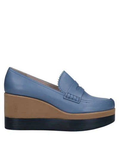 Shop Jil Sander Loafers In Slate Blue