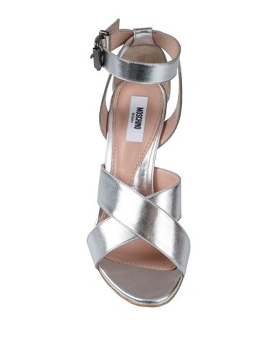 Shop Moschino Sandals In Silver