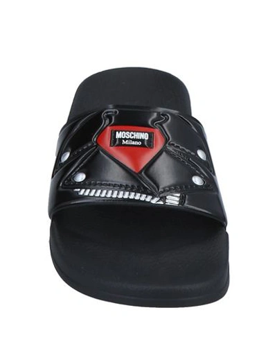 Shop Moschino Woman Sandals Black Size 7 Rubber