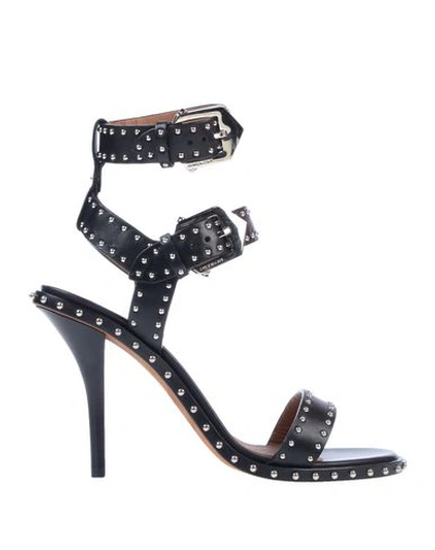 Givenchy Elegant Studded High 100mm Sandal, Black In Black