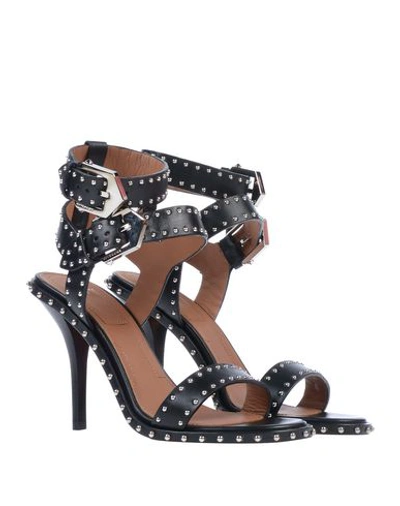 Givenchy Elegant Studded High 100mm Sandal, Black In Black